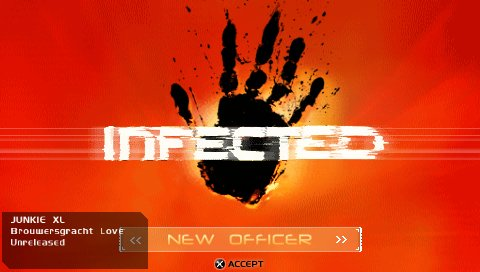 Infected title screen for PSP